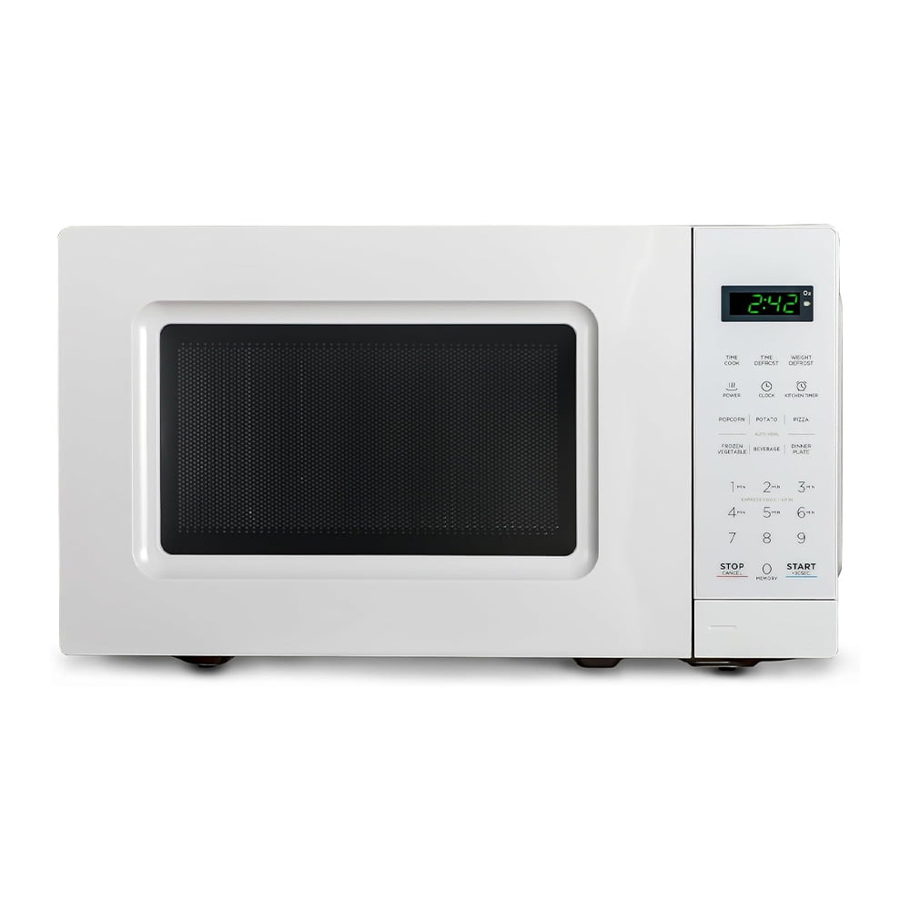 0.7 Cu Ft Microwave Oven w/10 Power Levels & Digital Display, Door Lock, White