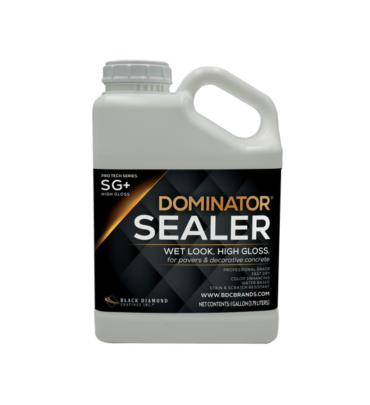 1 Gal. DOMINATOR SG+ Clear Acrylic Sealer | High Gloss Paver Sealer | Wet Look, Color Enhancing | Professional Grade | Concrete Pavers and Decorative Concrete | Fast Dry | Driveway, Patio and Walkways