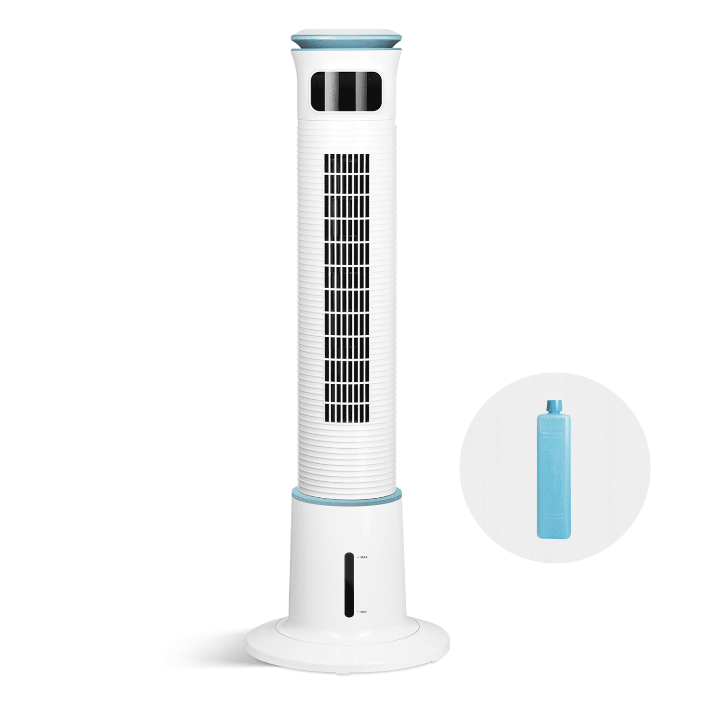 [US IN STOCK] Bladeless Tower Fan - 43 Inch Standing Electric Cooling w/ Remote, 3 Wind Speeds & 3 Modes, 7.5H Timer, Tall Floor Quiet Air Circulator Fan for Home Bedroom Living Room Office