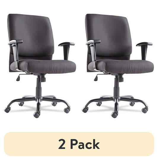 (2 pack) OIF Big and Tall Mid-Back Swivel/Tilt Chair, Fabric, Black